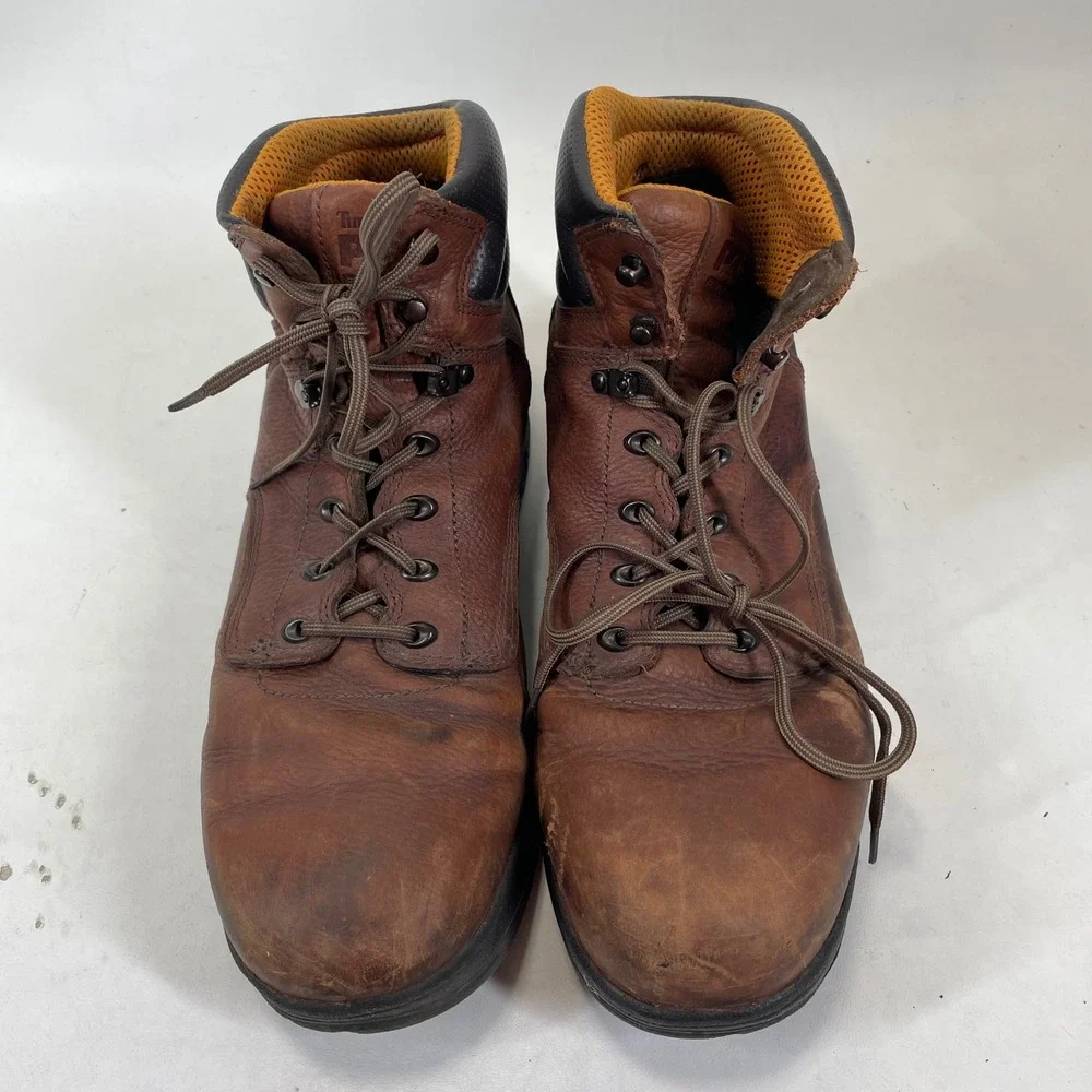 Timberland PRO 24097 Mens Brown Leather Work Boots Oil Slip Resistant Size 15 M